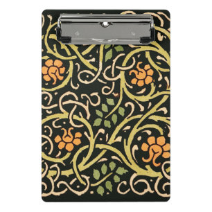 Mini Prancheta William Morris Black Floral Art Impressão Design