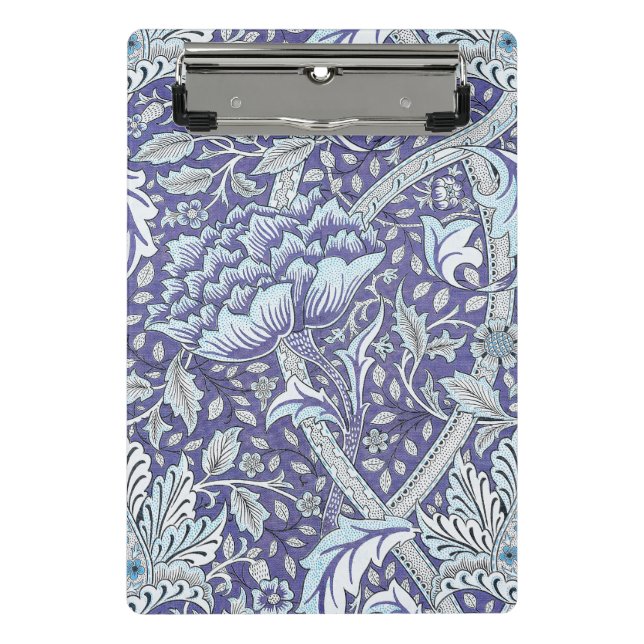 Mini Prancheta William Morris Windrush Padrão Floral Azul (Frente)