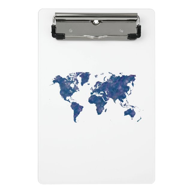 Mini Prancheta World map in watercolor (Frente)