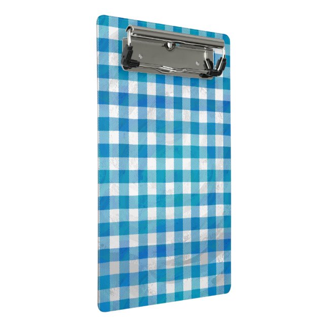 Mini Prancheta Xadrez Buffalo Verificada Azul e Branco (Inclinado)