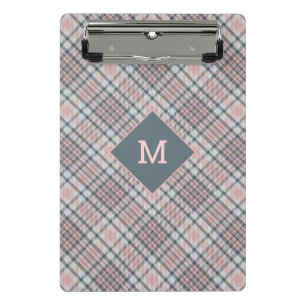 Mini Prancheta Xadrez Monograma Personalizada / Padrão Tartan