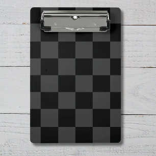 Mini Prancheta Xadrez Preto Clássico Moderno Preto e Fumê