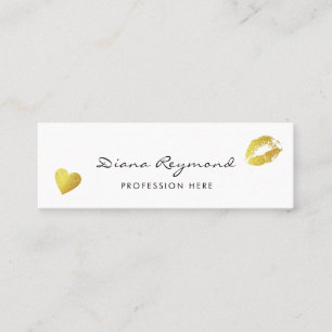 Mini pro cartão de visita leve com coração & lábios