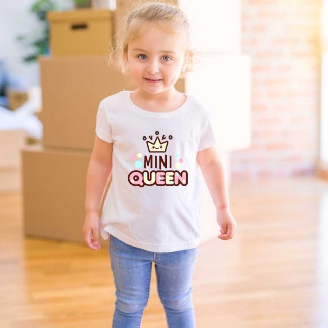 Mini Rainha Impressa Camiseta Branca Moderna (Criador carregado)