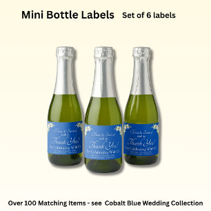Mini Rótulos de Garrafas de Vinho Espumante, Azul 
