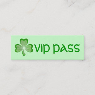 Mini Shamrock Green 'VIP PASS' - magra cartão de visita