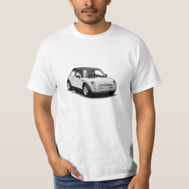 Mini t-shirt moderno branco do carro (Frente)