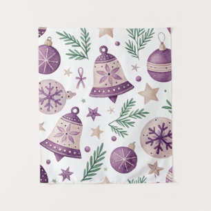 Mini Tapeçaria de Natal Roxa – Pequena Parede Fest