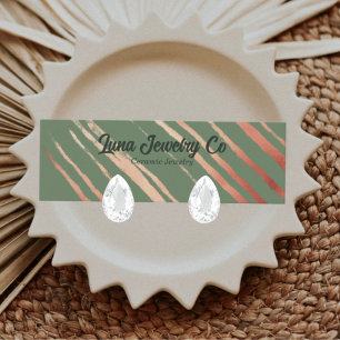 Mini Tiras Metálicas em Cartão de visita de Joias Verde