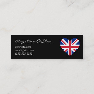 Mini UK Heart Skinny Cartão de visita