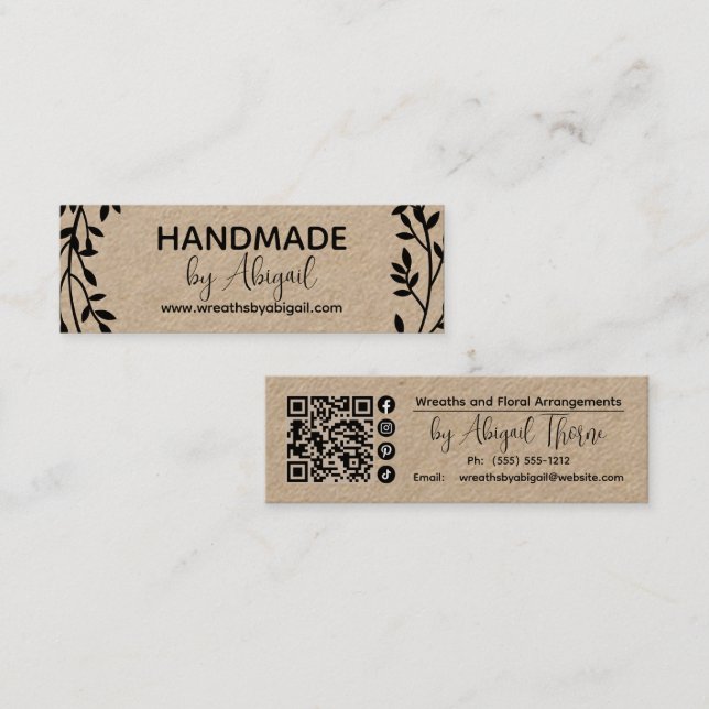 Mini Vinhas De Fio Feitas À Mão | Cartão de visita arte (Frente/Verso)