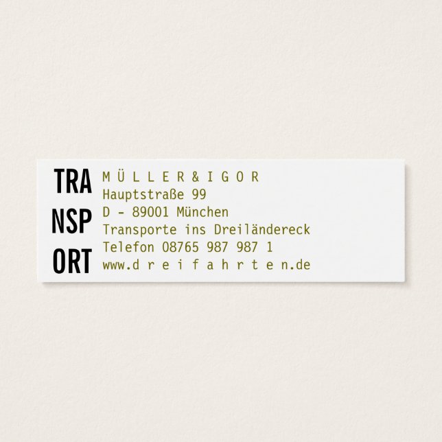 Mini Visitenkarten (Verso)