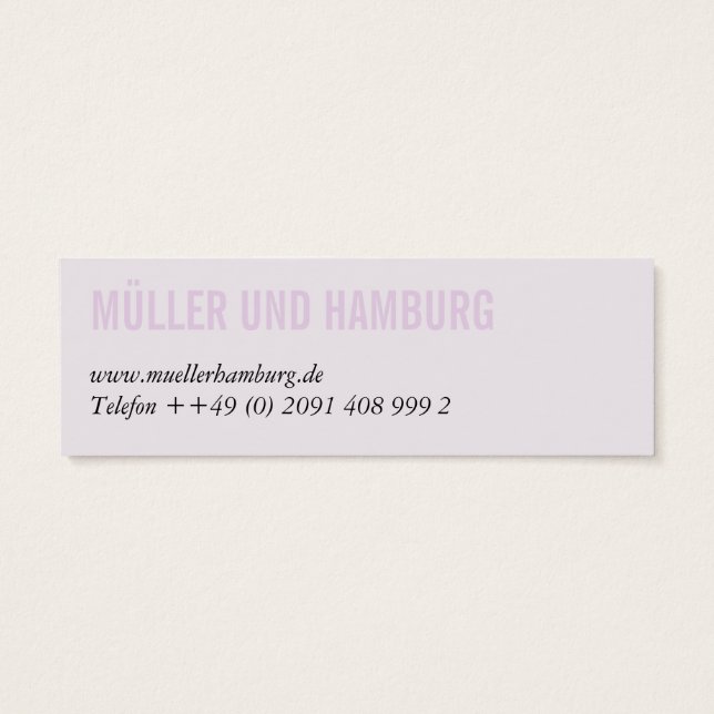 Mini Visitenkarten queerformat (Verso)