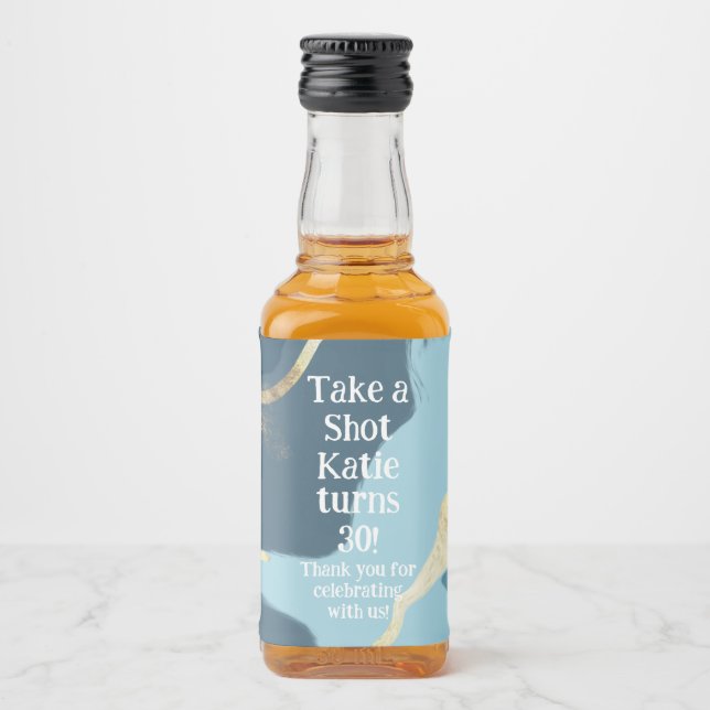 Mini Whiskey Botlle Label, Liquor Label - Birthday (Frente)