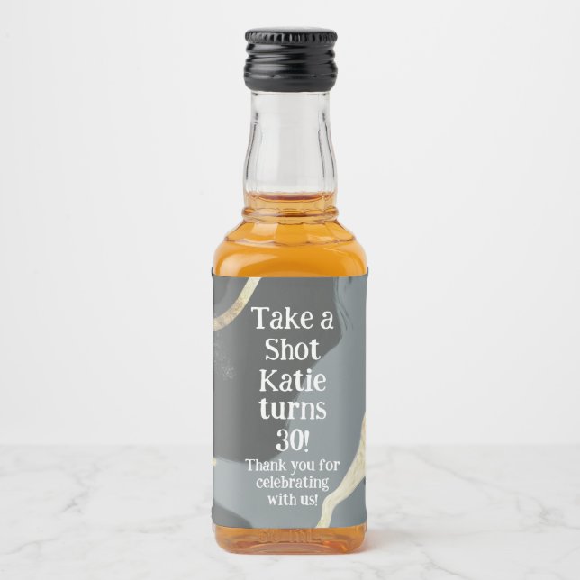 Mini Whiskey Botlle Label, Liquor Label - Birthday (Frente)