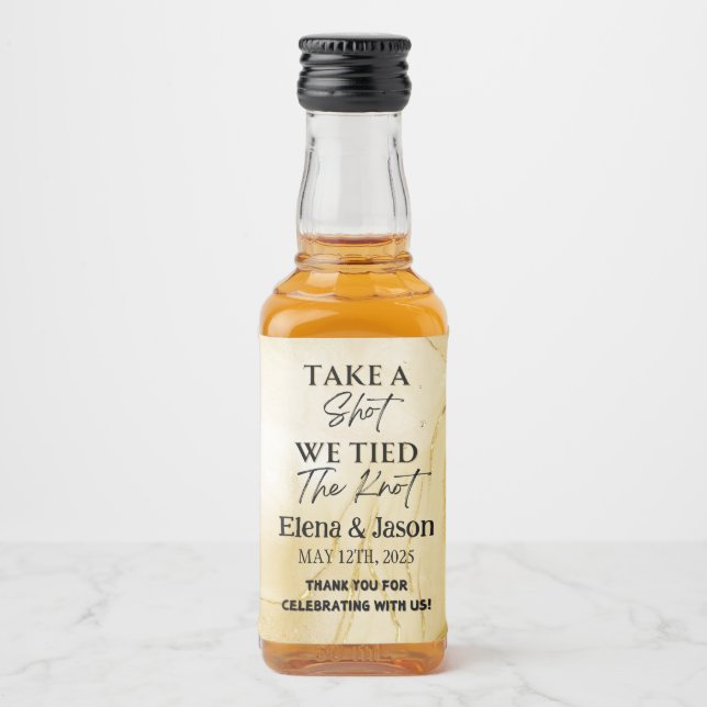 Mini Whiskey Botlle Label - Liquor Label - Wedding (Frente)
