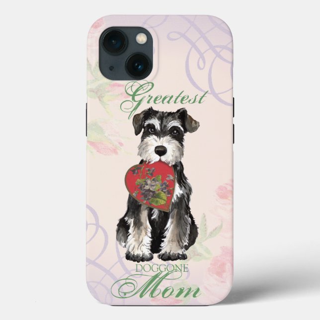 Miniatura Schnauzer Heart Mãe (Verso)