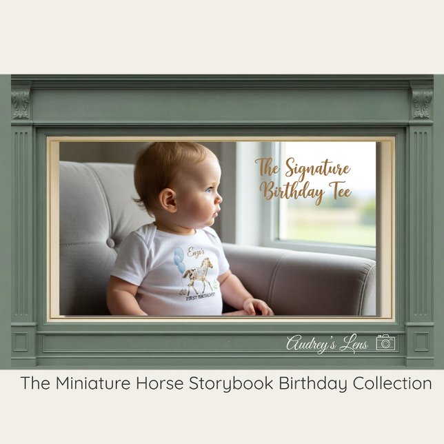 Miniature Horse Storybook FIRST Birthday T-Shirt (Criador carregado)