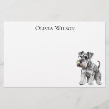 Miniature Schnauzer em papelaria personalizada |
