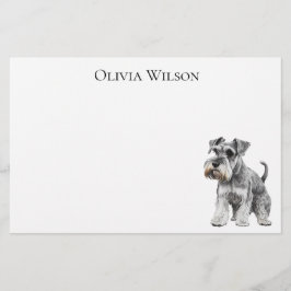 Miniature Schnauzer em papelaria personalizada |
