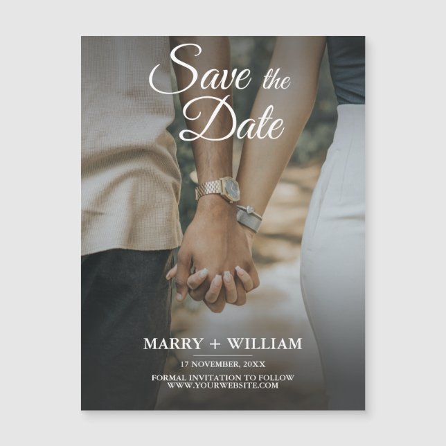 Mínima Trendy Replace Photo Save The Date Card (Frente)