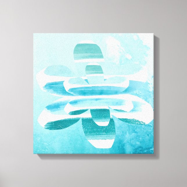 Minimal Abstract Blue Canvas – Calm Zen Wall Decor (Frente)