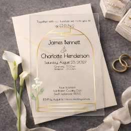 Minimal Art Nouveau Gold Arch Calla Lily Wedding