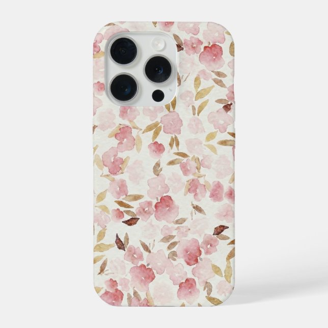 Minimal Blush Floral Phone Case | Soft Watercolor  (Verso)