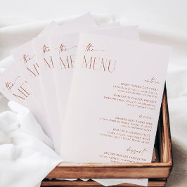 Minimal Boho, Boêmio, Moderno, Menu de Chá de Noiv