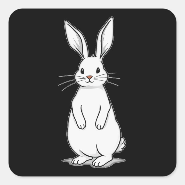 Minimal Bunny Line Art – Easter Design Autocolante (Frente)