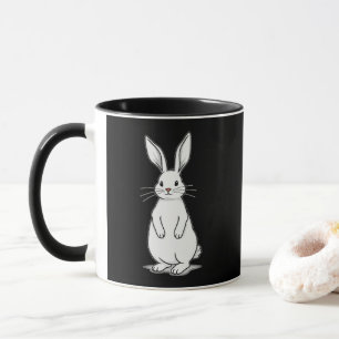 Minimal Bunny Line Art – Easter Design - caneca