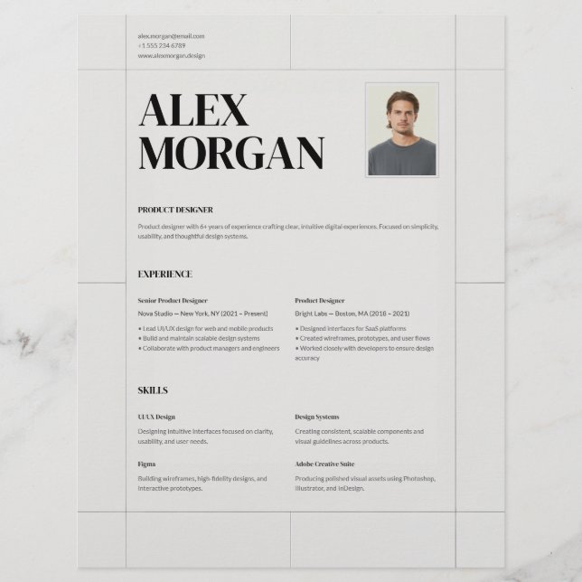 Minimal Elegant Professional Corporate Resume CV (Frente)