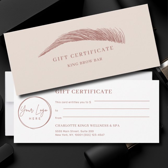 Minimal Eyebrow Logo Gift Certificate (Minimal Eyebrow Custom Logo Gift Certificate)