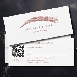 Minimal Eyebrow Salon QR Code Gift Certificate