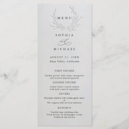 Minimal Faux Blind Deboss Cotton Wedding Flat Menu