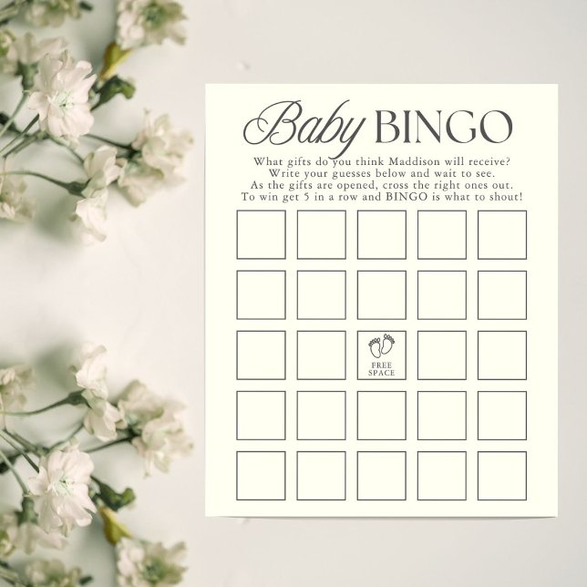 Minimal Gender Neutral Baby Shower Bingo Game (Criador carregado)