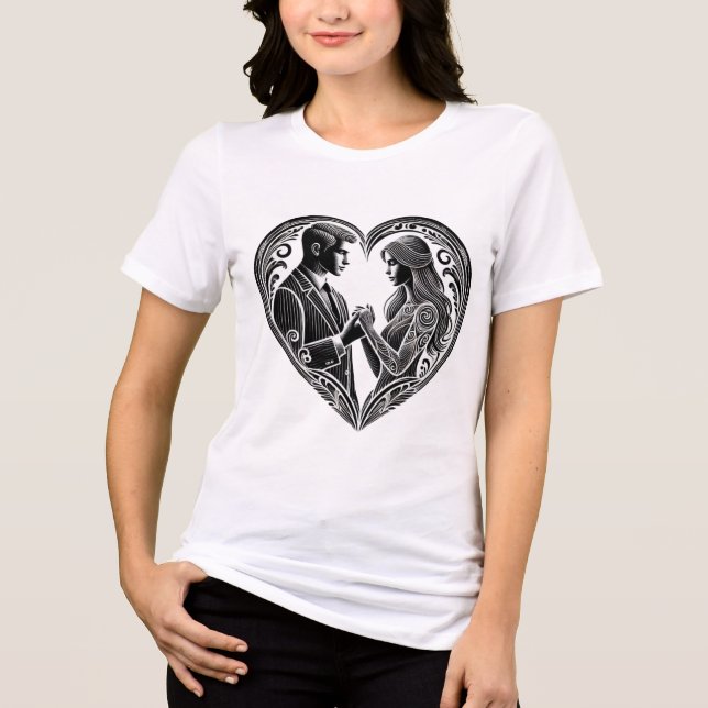 Minimal Love Design T-Shirt (Frente)