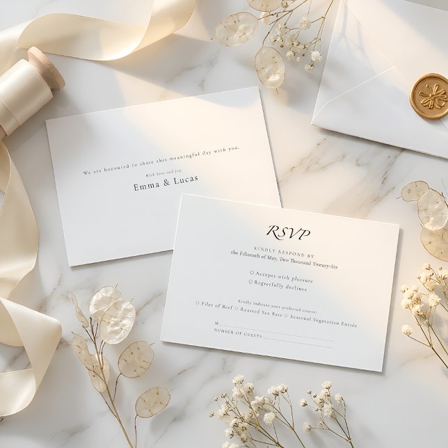 Minimal Luxury | Elegant RSVP with Meal Selection (Criador carregado)