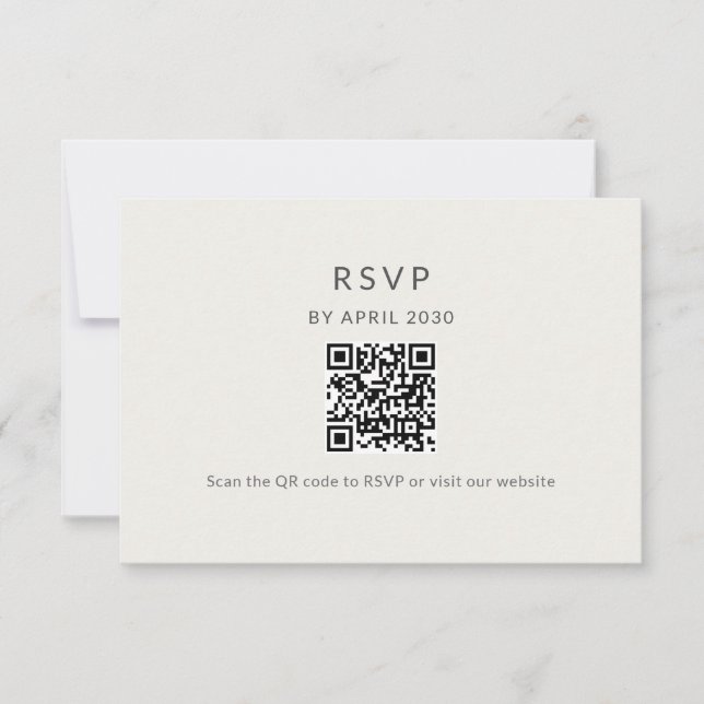 Minimal QR RSVP Wedding Card (Frente)
