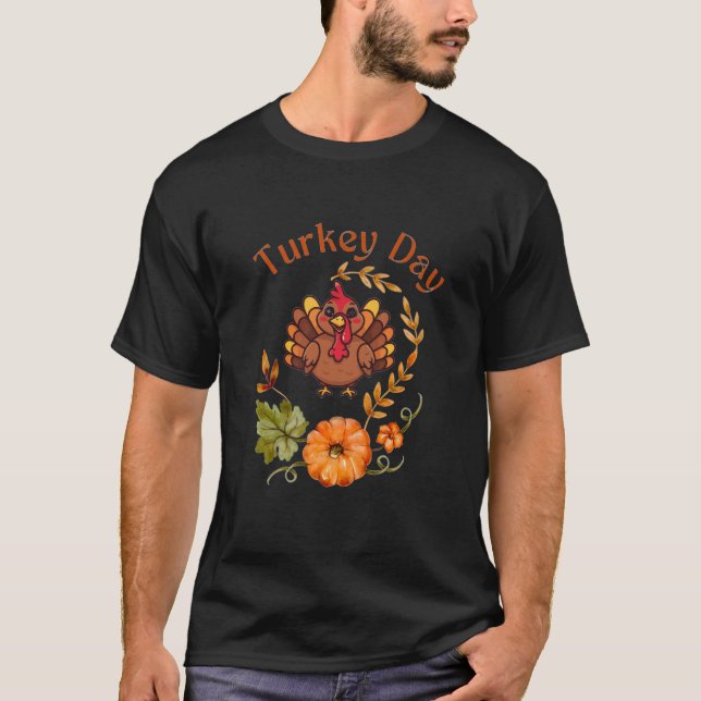 Minimal Turkey Thanksgiving T-Shirt – Modern Fall  (Frente)