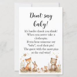 Minimal Woodland Animals Baby Shower Game