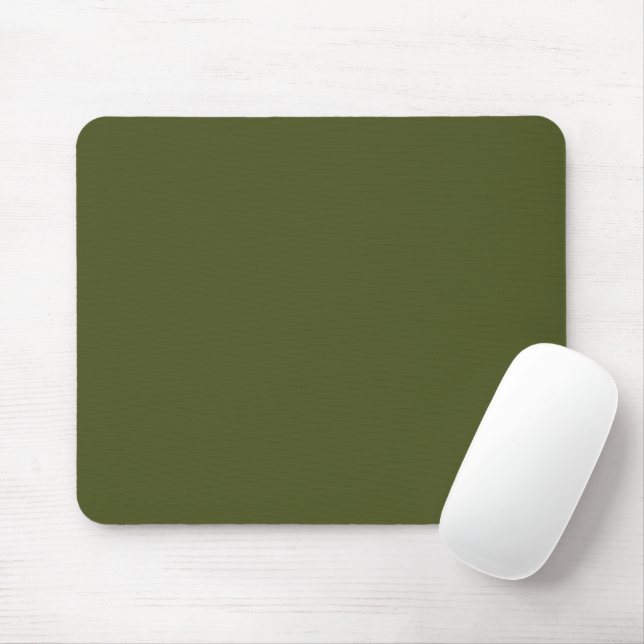 Minimalist Army Green Mouse Pad with Elegant Touch (Com mouse)