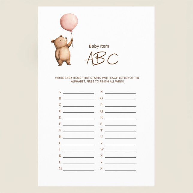 Minimalist Baby Name ABC Game Flyer (Criador carregado)