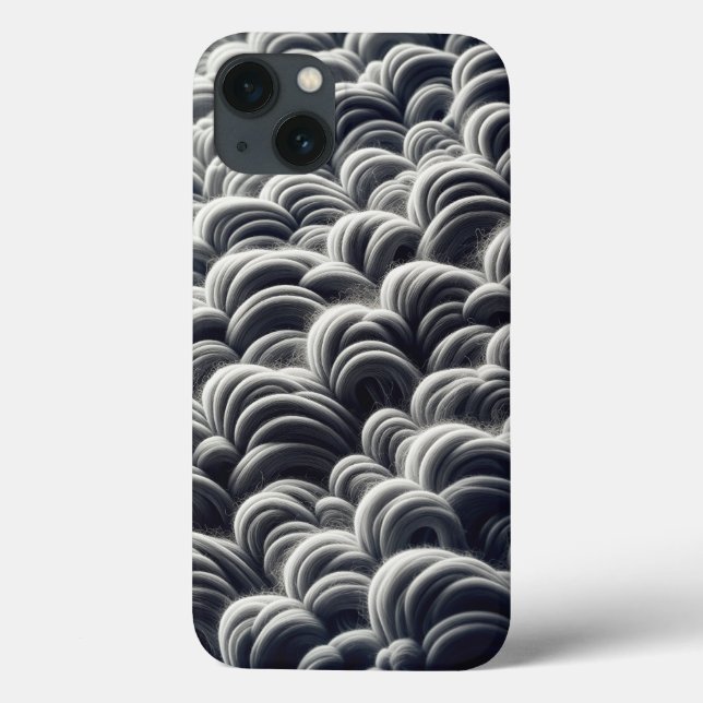 Minimalist Black and White Fiber Flow Phone Case  (Verso)