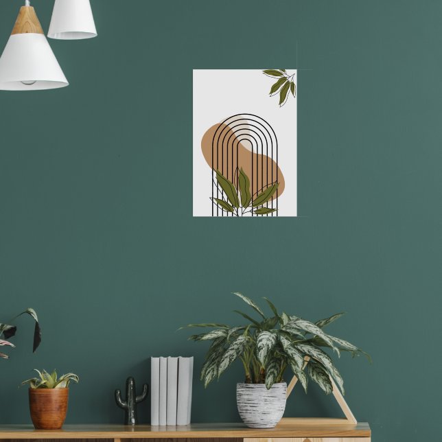 minimalist botanical boho wall art poster (Sala de Estar 1)