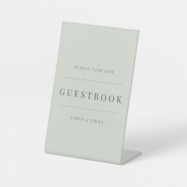 Minimalist Botanical Guest Book Pale Sage