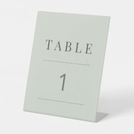 Minimalist Botanical Table Number Pale Sage