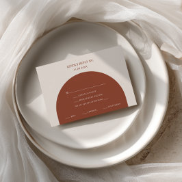 Minimalist Burnt Orange Arch Meal Choice RSVP Card