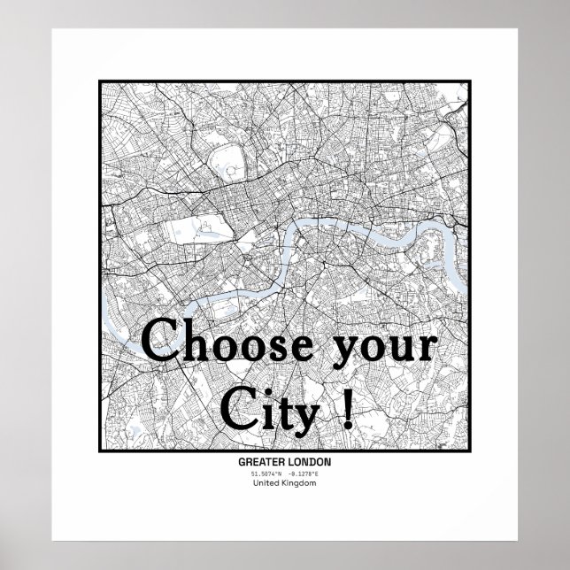 Minimalist City Maps Poster Line Art (Frente)
