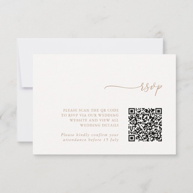 Minimalist Details & QR Code Wedding RSVP Card (Verso)